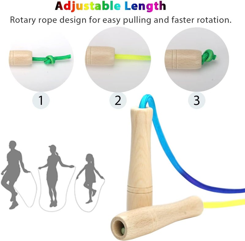 AUMCDIK Jump Rope for Kids, Adjustable Toddler Jump Rope with Wooden Handle and Cotton Rope, Cute Skipping Rope for Boys and Girls Fitness Workout Exercise 8.5 Ft(Pink) - Image 4